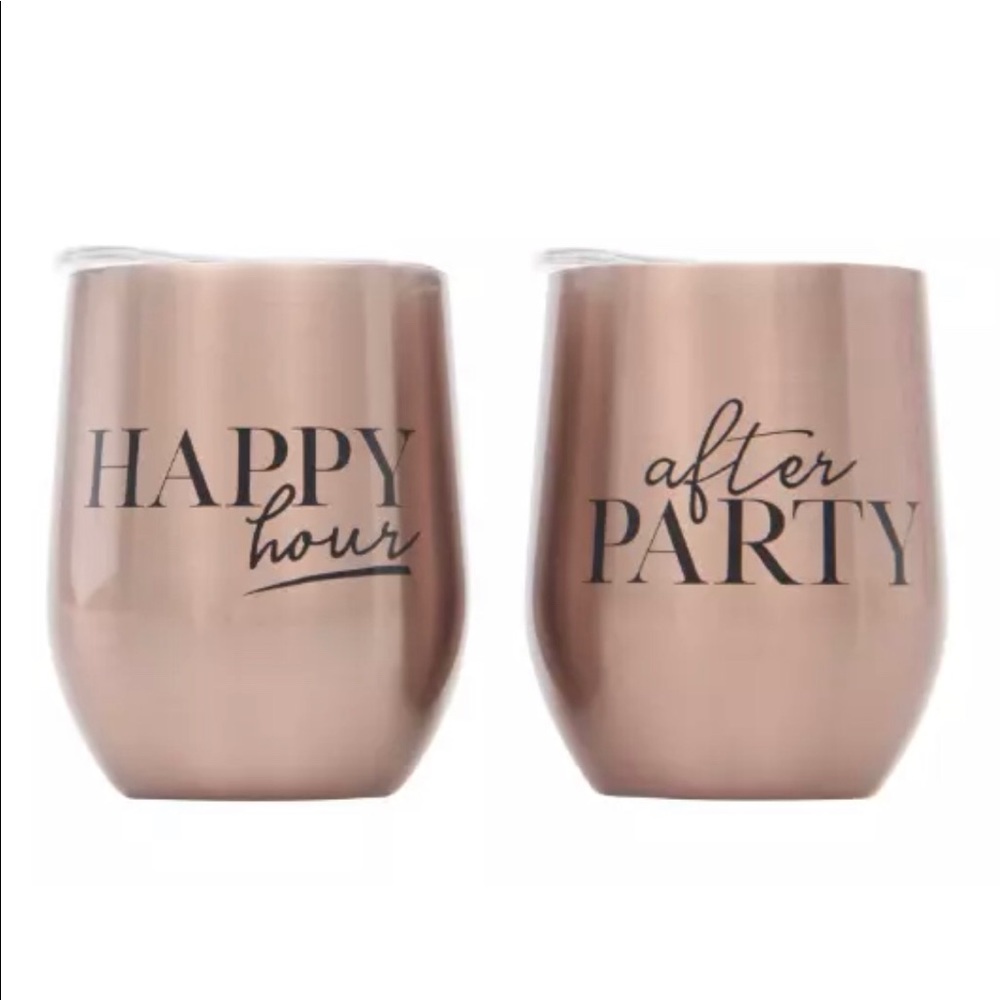 Mytagalongs Set of 2 Rose Gold Wine Tumblers